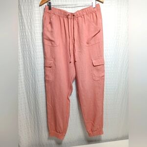 Nicole Miller Ladies Linen Cargo Jogger. Size L
